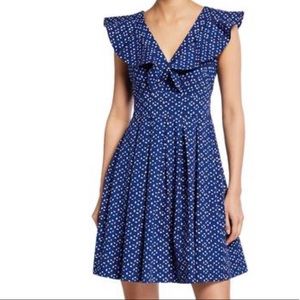 Kate Spade ♠️ Geo Dot V-neck Sleeveless Poplin Dress